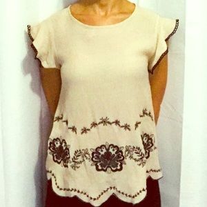 NWOT Beige & Black Top
